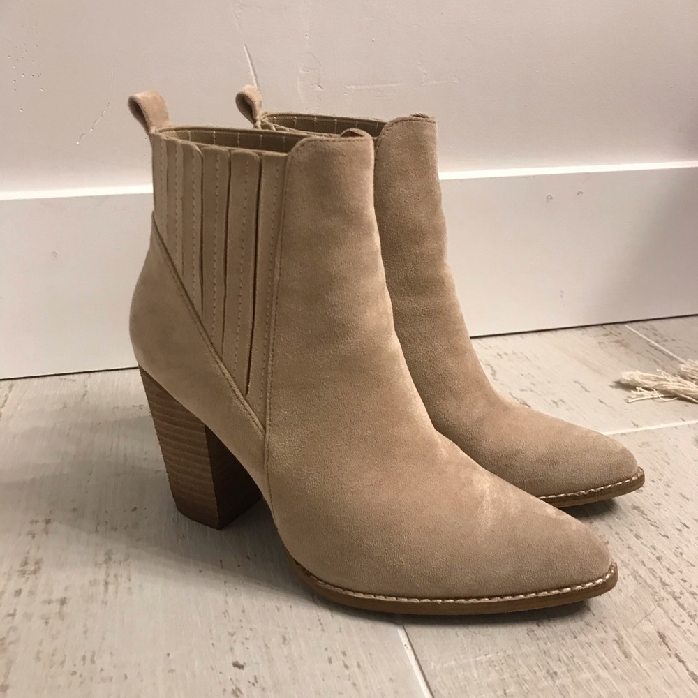 Cream heeled boots